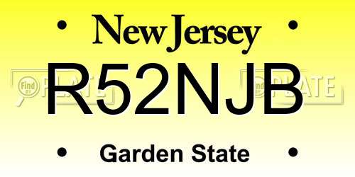R52NJB New Jersey License Plate