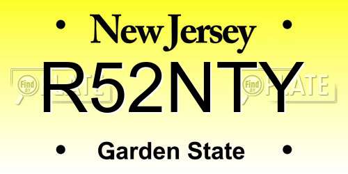 R52NTY New Jersey License Plate