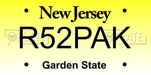 R52PAK New Jersey License Plate