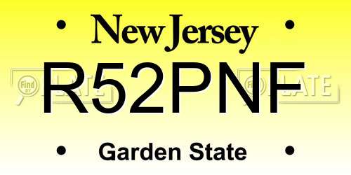 R52PNF New Jersey License Plate