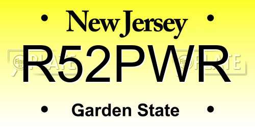 R52PWR New Jersey License Plate