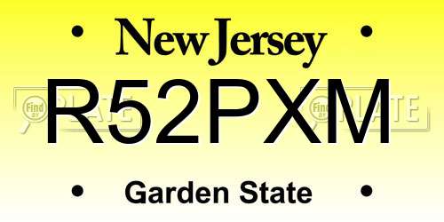 R52PXM New Jersey License Plate