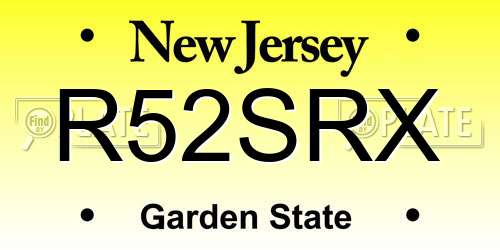 R52SRX New Jersey License Plate