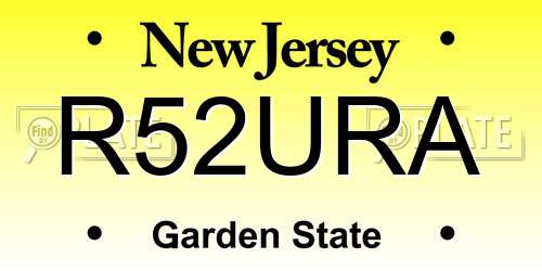 R52URA New Jersey License Plate