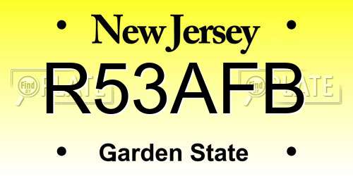 R53AFB New Jersey License Plate