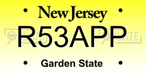 R53APP New Jersey License Plate