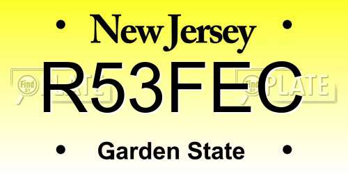 R53FEC New Jersey License Plate