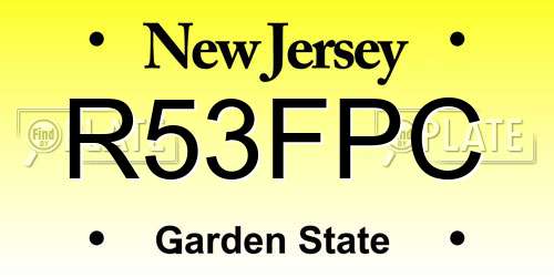 R53FPC New Jersey License Plate