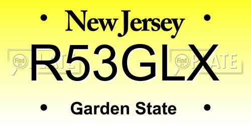 R53GLX New Jersey License Plate