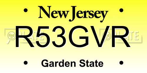 R53GVR New Jersey License Plate