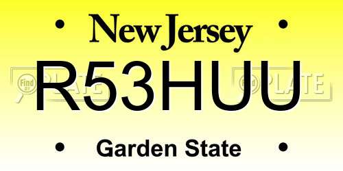 R53HUU New Jersey License Plate