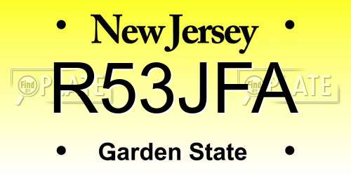 R53JFA New Jersey License Plate