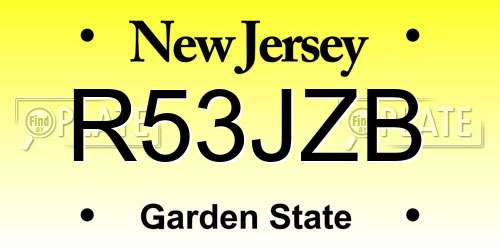 R53JZB New Jersey License Plate