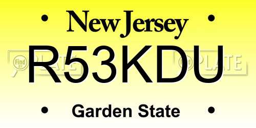 R53KDU New Jersey License Plate