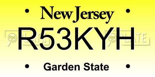 R53KYH New Jersey License Plate