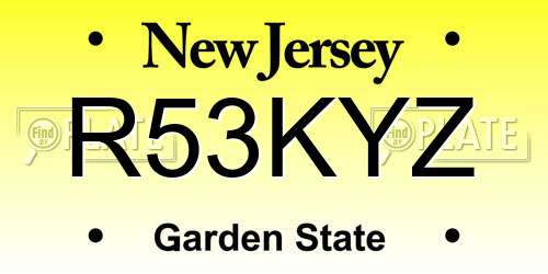 R53KYZ New Jersey License Plate