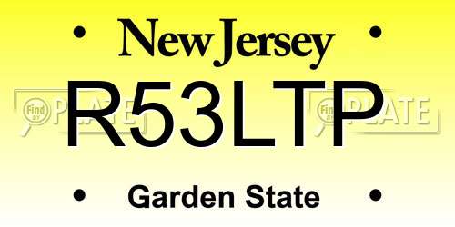 R53LTP New Jersey License Plate
