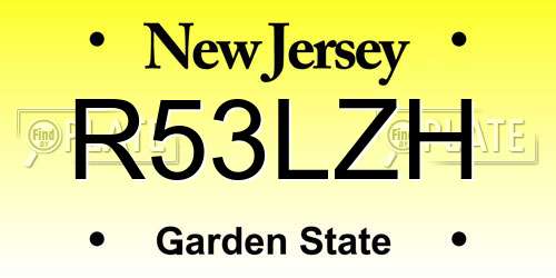 R53LZH New Jersey License Plate