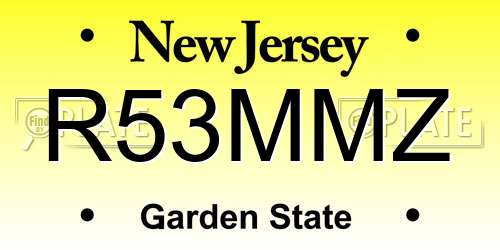 R53MMZ New Jersey License Plate