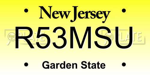 R53MSU New Jersey License Plate