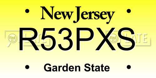 R53PXS New Jersey License Plate