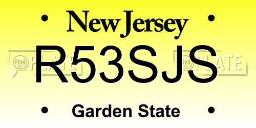 R53SJS New Jersey License Plate