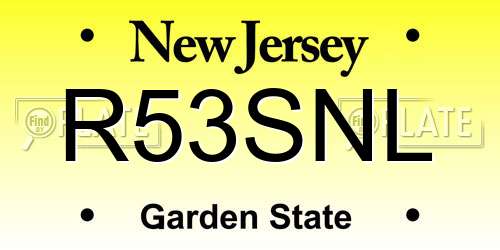 R53SNL New Jersey License Plate