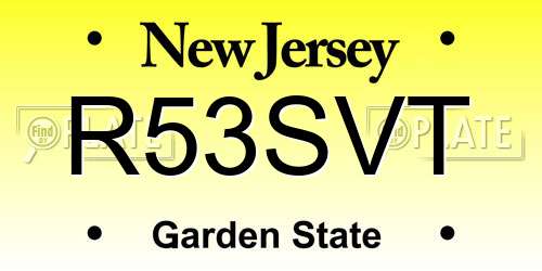 R53SVT New Jersey License Plate