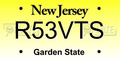 R53VTS New Jersey License Plate