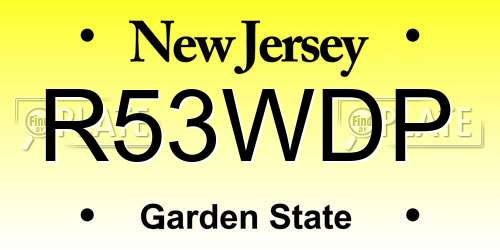 R53WDP New Jersey License Plate