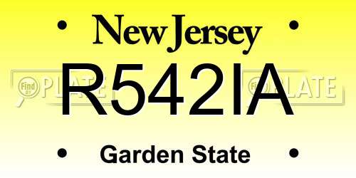 R542IA New Jersey License Plate