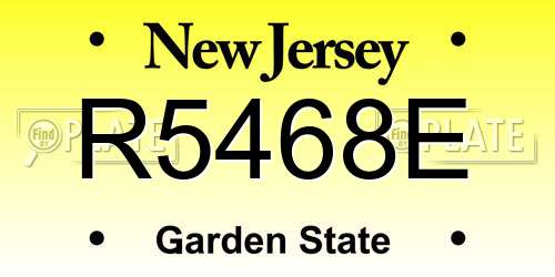 R5468E New Jersey License Plate
