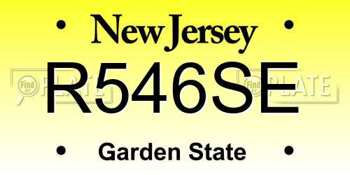 R546SE New Jersey License Plate
