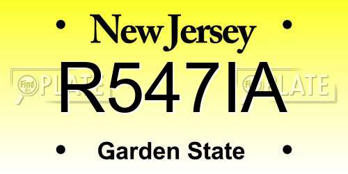 R547IA New Jersey License Plate