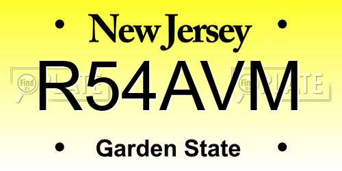 R54AVM New Jersey License Plate
