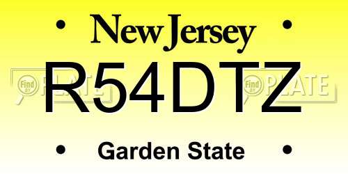 R54DTZ New Jersey License Plate
