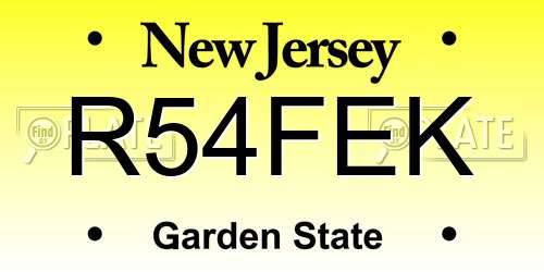 R54FEK New Jersey License Plate