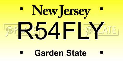 R54FLY New Jersey License Plate