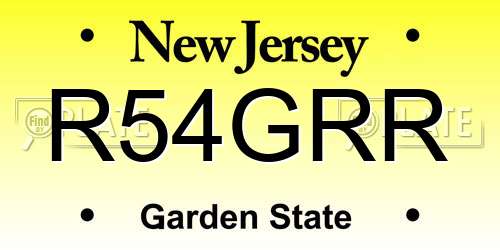 R54GRR New Jersey License Plate