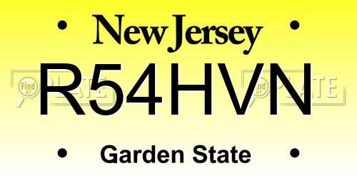 R54HVN New Jersey License Plate