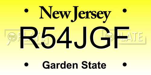 R54JGF New Jersey License Plate