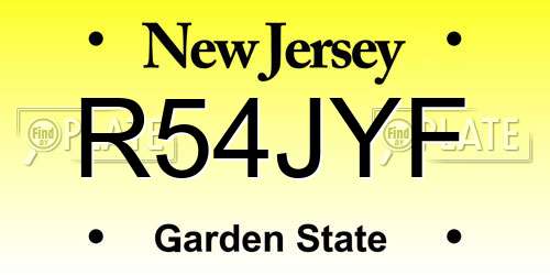 R54JYF New Jersey License Plate