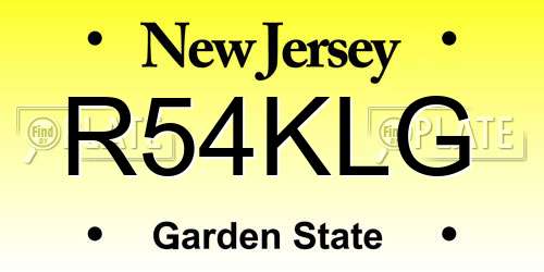 R54KLG New Jersey License Plate