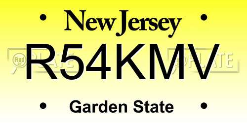 R54KMV New Jersey License Plate