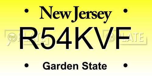 R54KVF New Jersey License Plate