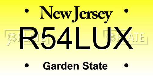 R54LUX New Jersey License Plate
