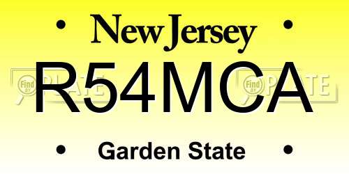R54MCA New Jersey License Plate