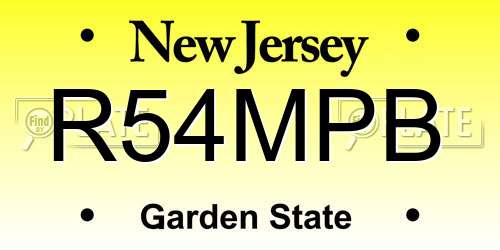 R54MPB New Jersey License Plate
