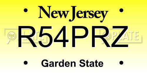 R54PRZ New Jersey License Plate
