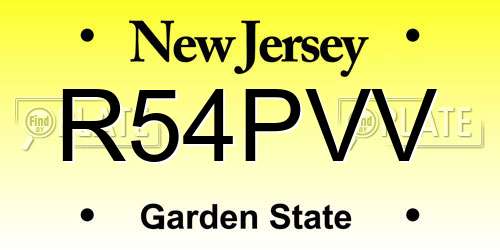 R54PVV New Jersey License Plate